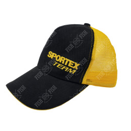 Кепка SPORTEX черная с желтой сеткой