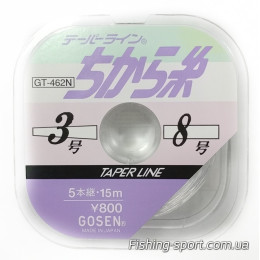 Шок-лидер  конусный Gosen 5Х15 м 0.28-0.47 мм (323847)