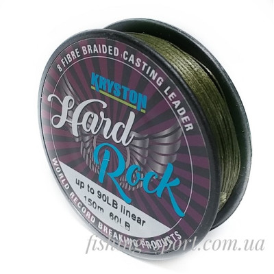 Шок-лидер KRYSTON HardRock Braided Casting Leader 60 lb, 150 м Moss Green (35295)