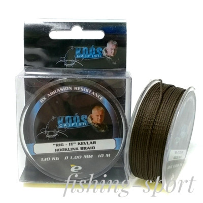 Поводок сомовый кевларовый   1 мм 10 мм 130 кг темно-коричневый (323499)