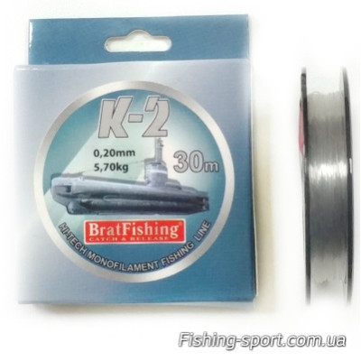 Леска Brat Fishing К-2 30 м (323664) Леска Brat Fishing К-2 30 м (323664)