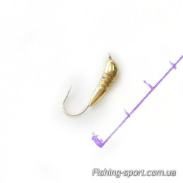 Мормышка вольфрамовая Stream Банан с насечками золото 0.3 гр  (323616)