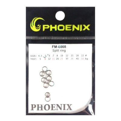 Кольцо заводное Phoenix Split ring FM 6008 5мм. 8кг. (11100469)