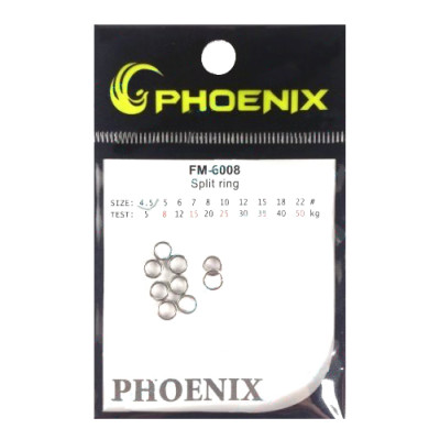 Кольцо заводное Phoenix Split ring FM 6008 4,5мм. 5кг. (11100470) Кольцо заводное Phoenix Split ring FM 6008 4,5мм. 5кг. (11100470)
