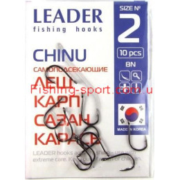 Крючок Leader Chinu самоподсекающий 02 с колечком 10шт(321346)