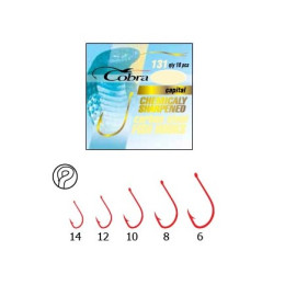 Крючок Cobra 131 Capital 010 Red с колечком 10шт(321295) Крючок Cobra 131 Capital 010 Red с колечком 10шт(321295)