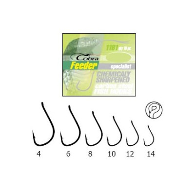 Крючок Cobra 1181 Feeder Specialist 010 NSB с колечком 10шт(321293) Крючок Cobra 1181 Feeder Specialist 010 NSB с колечком 10шт(321293)