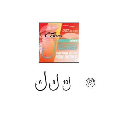 Крючок Cobra 007 Hinnu 010 NSB с колечком 10шт(321294)