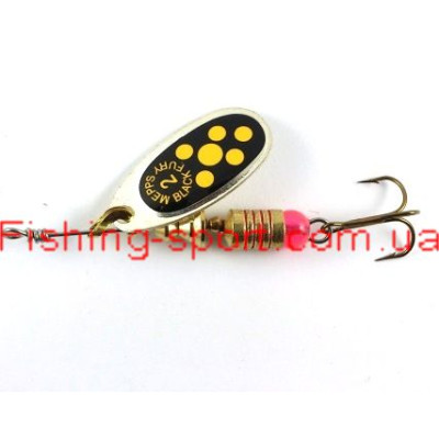 Блесна Mepps Black Fury Silver Yellow dots №2 4,5гр. (11100254)