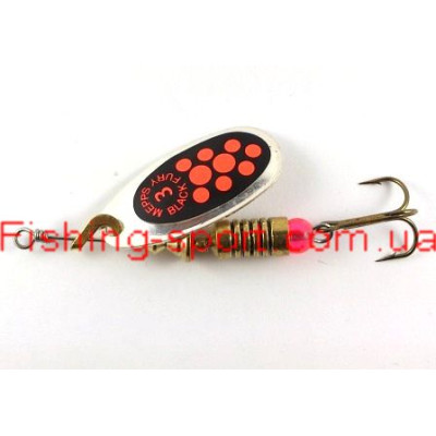 Блесна Mepps Black Fury Silver Or. dots №3 6,5гр. (11100256)