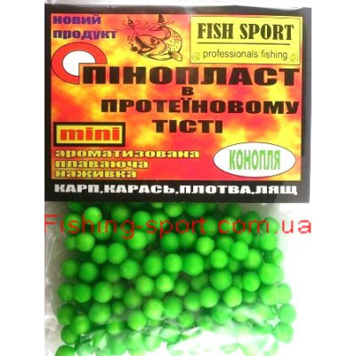 Пенопласт в протеиновом тесте Fish Sport Конопля 4-6мм (323304) Пенопласт в протеиновом тесте Fish Sport Конопля 4-6мм (323304)