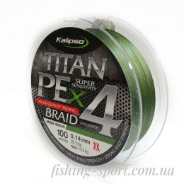 Шнур Kalipso Titan PEx4 100м темно-зеленый  (324194)