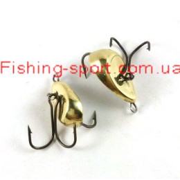 Блесна вертикальная "Плавунец" 1 двойник 15мм 3гр золото (321084)