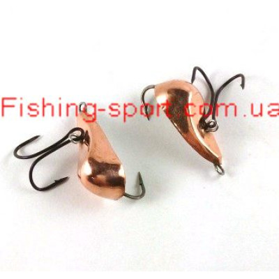 Блесна вертикальная "Плавунец" 1 двойник 20мм 5гр медь(321082)