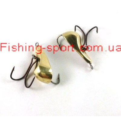 Блесна вертикальная "Плавунец" 1 двойник 20мм 5гр золото (321083)